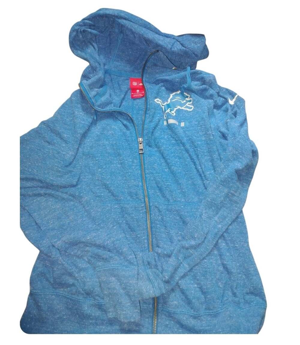 Nike Detroit Lions Full Zip Hoodie Size M Blue NFL